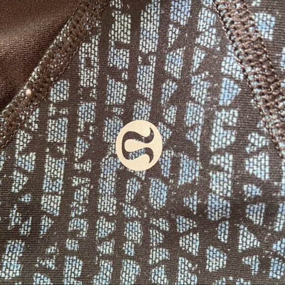 Lululemon Pace Rival Crop (19") Shatter Weave Desert Teal Alberta Lake / Black 6 - Picture 12 of 16